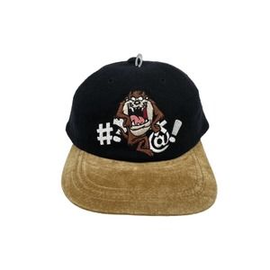 90s TAZ Suede Snap Back VTG Rare #?@! Hat Kids